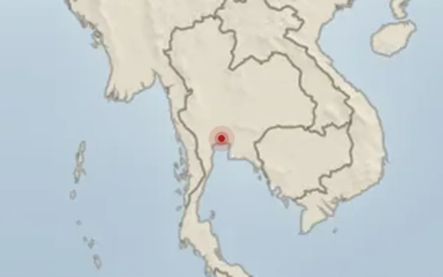 Tailandia en el mapa, en el sudeste asiático